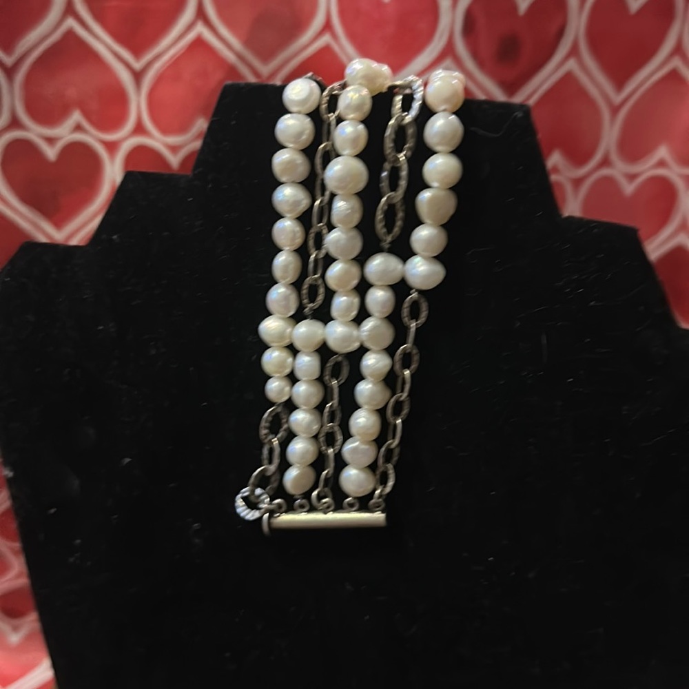 Silpada Sterling Silver and pearl bracelet